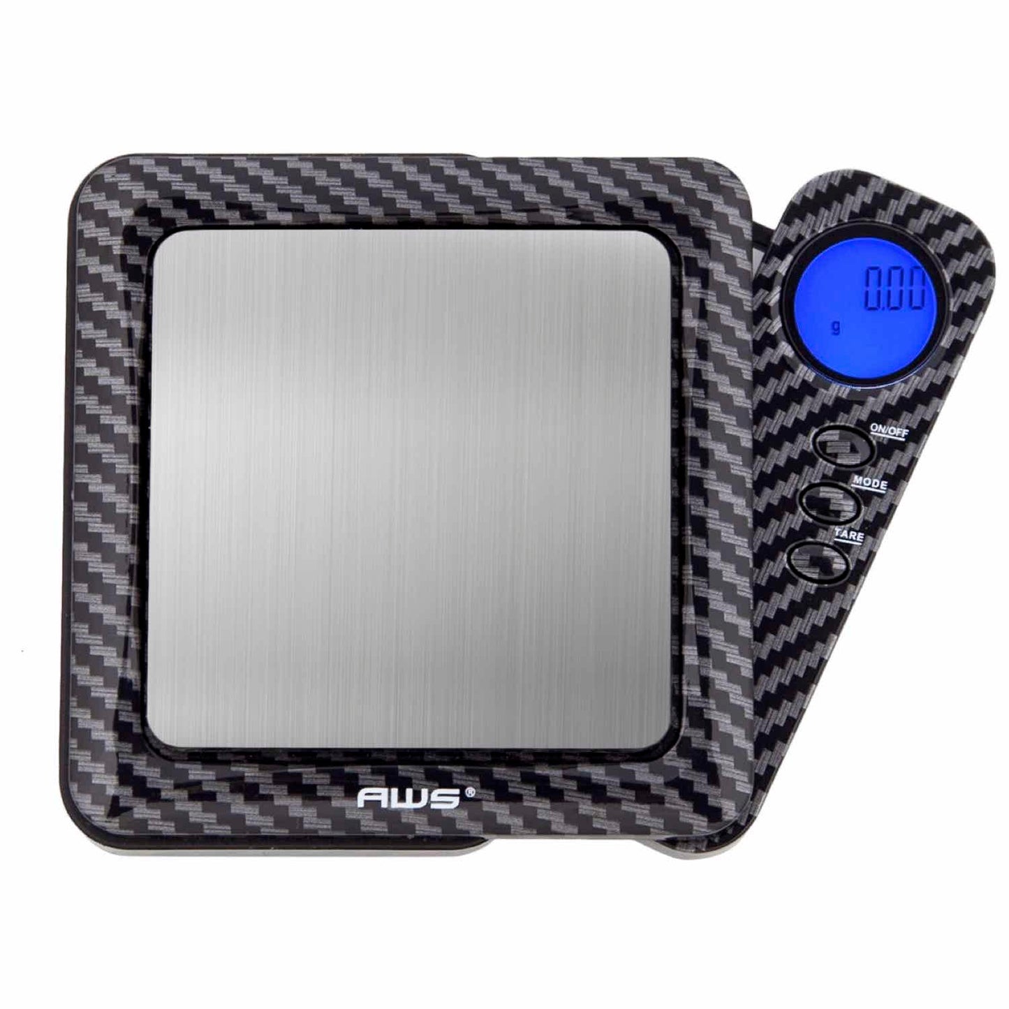 AWS 1200kg Carbon Fiber Digital Pocket Scale With Retractable Display 0.1G Black