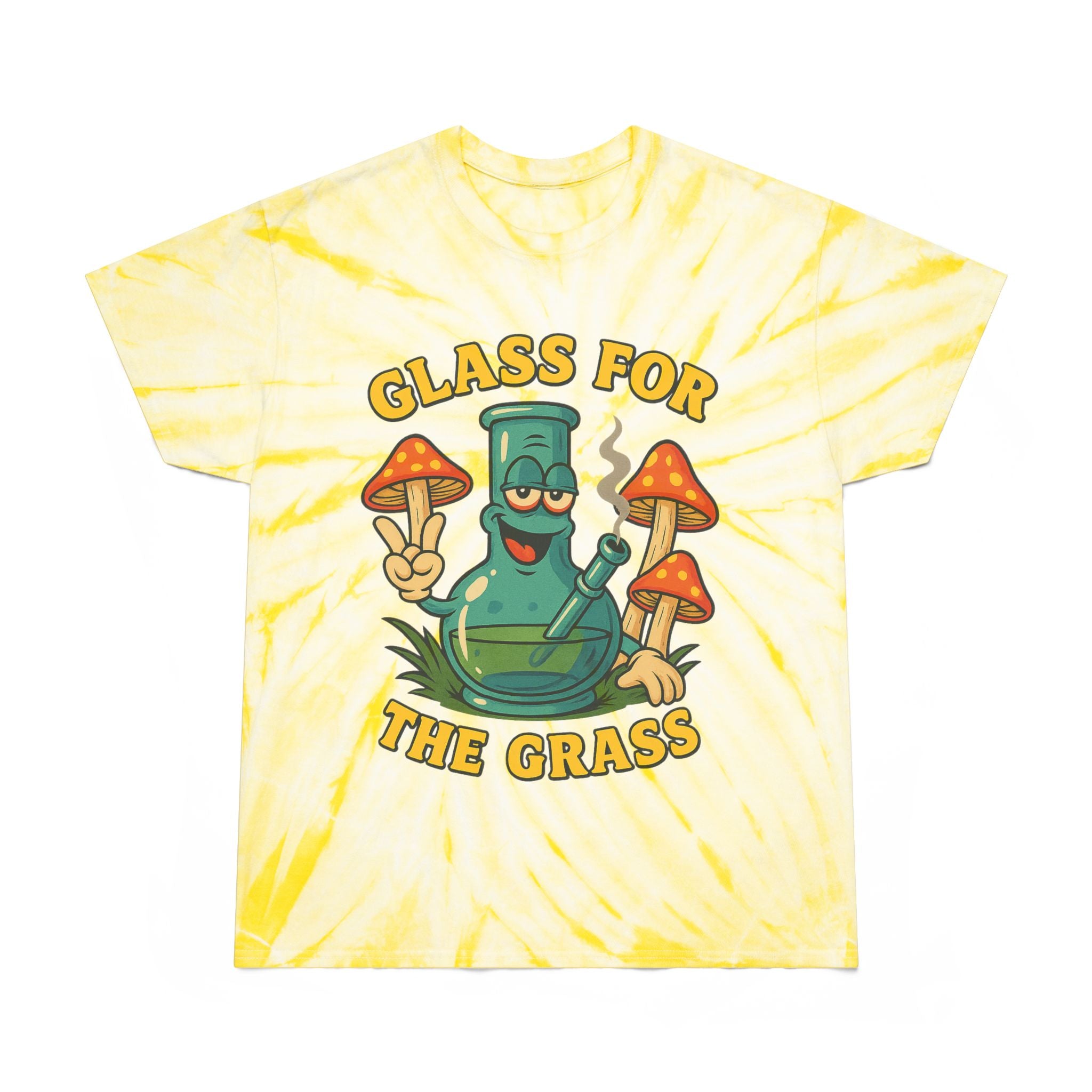 Tie-Dye Tee — "Glass for the Grass" Graphic T-Shirt