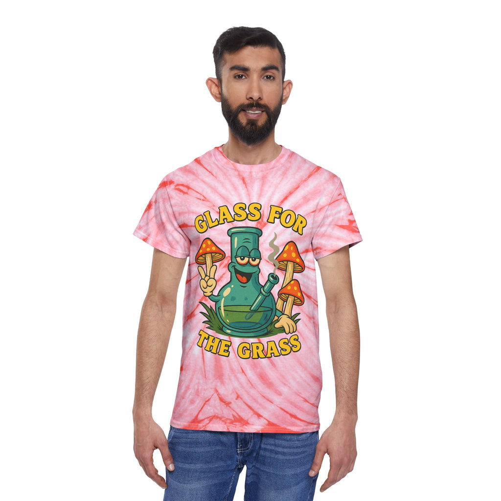 Tie-Dye Tee — "Glass for the Grass" Graphic T-Shirt