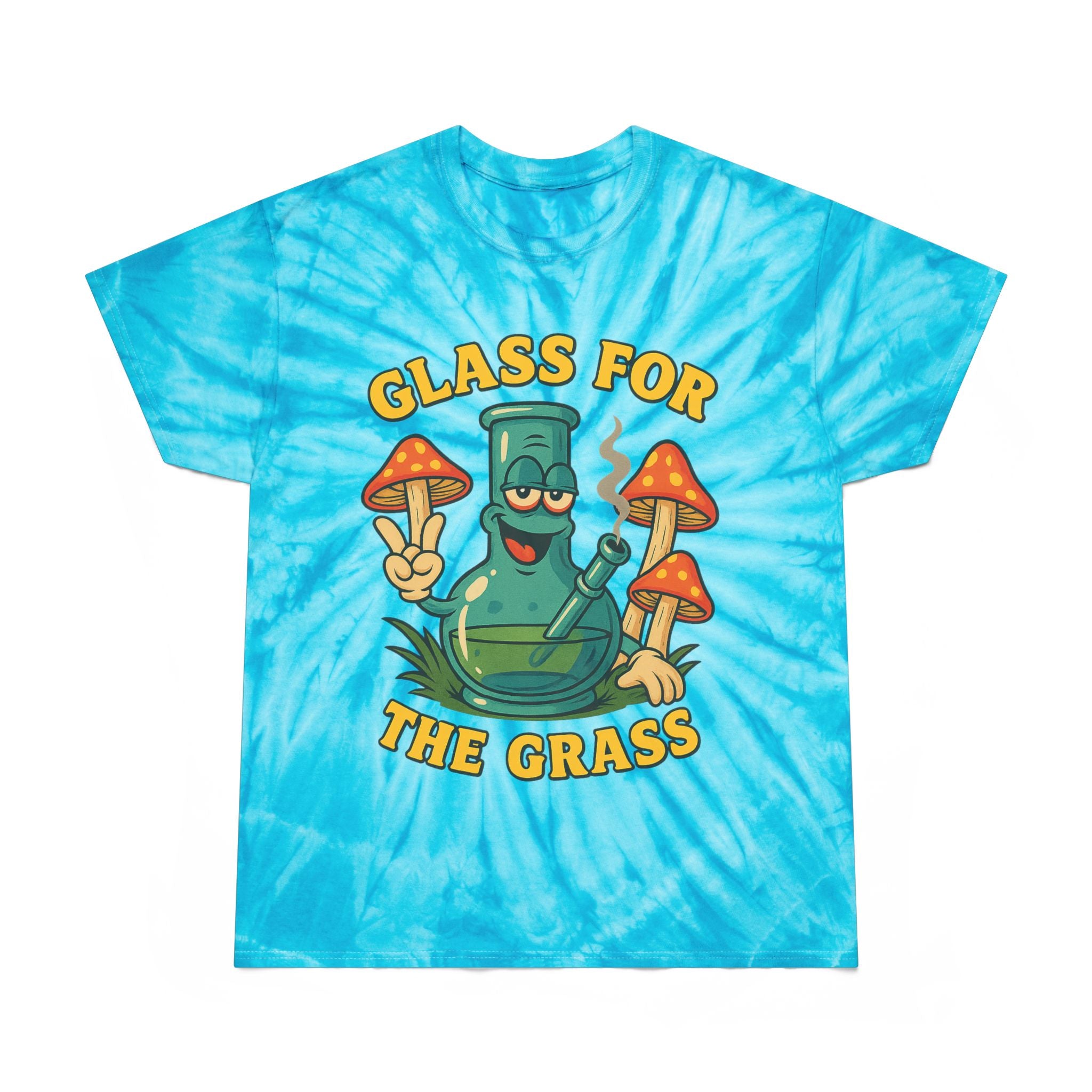 Tie-Dye Tee — "Glass for the Grass" Graphic T-Shirt