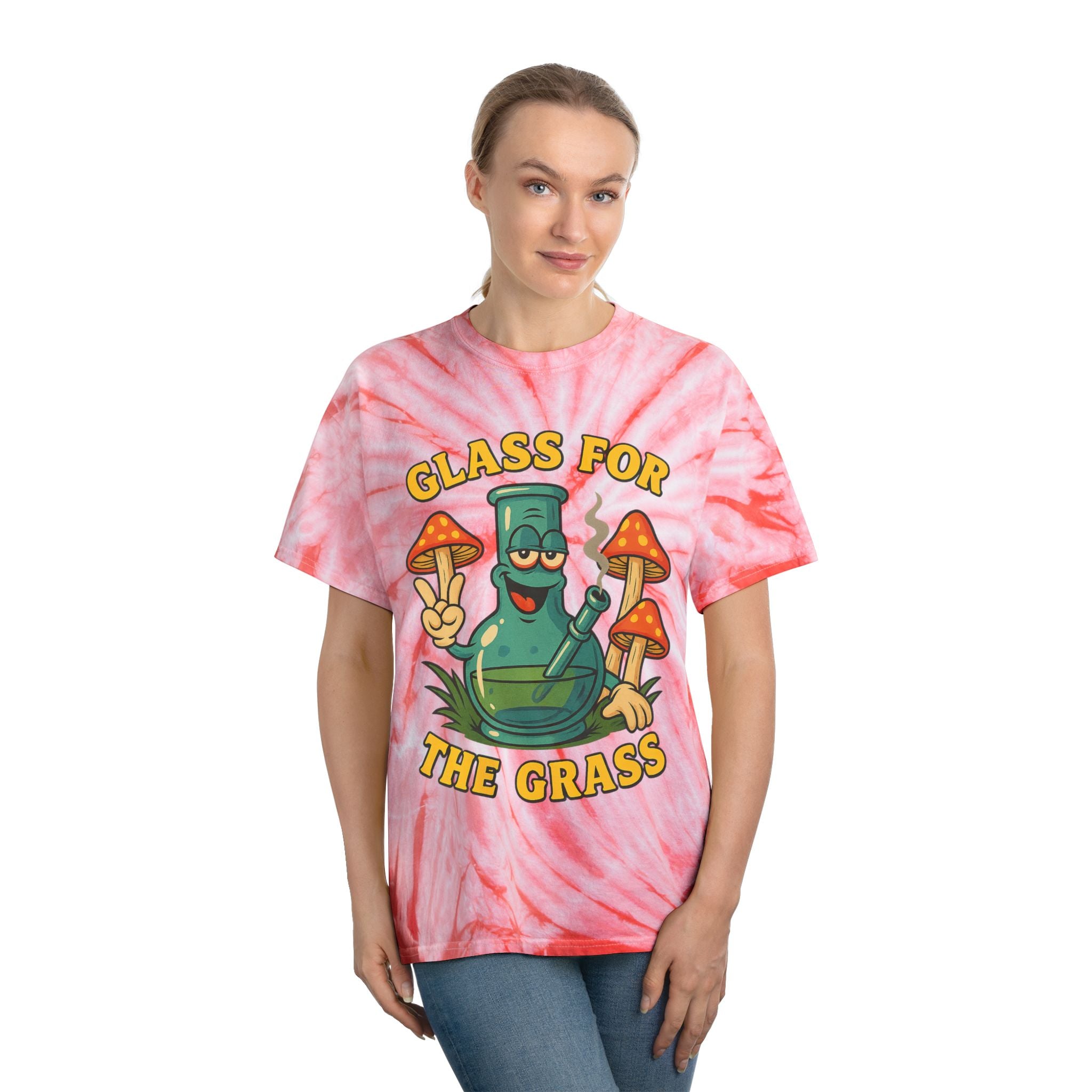 Tie-Dye Tee — "Glass for the Grass" Graphic T-Shirt