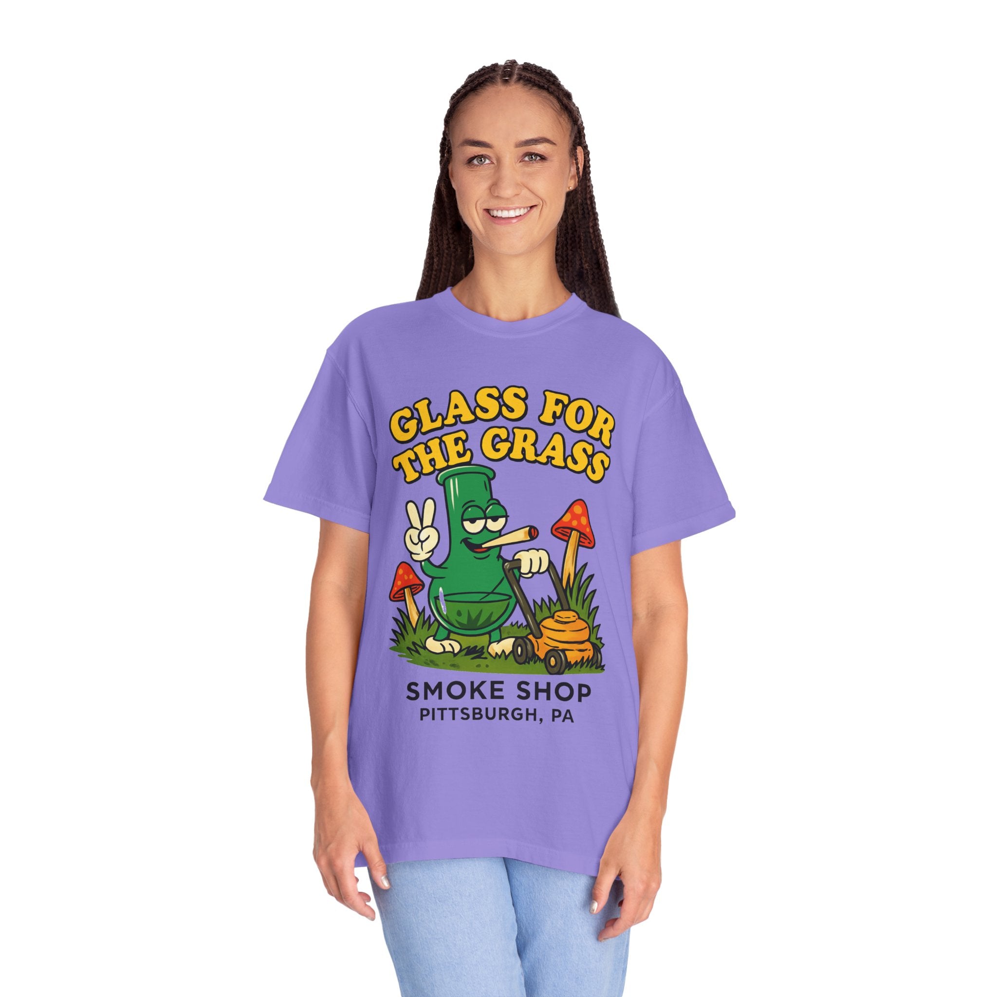 Grassy Mowing Lawn Unisex Garment-Dyed T-shirt