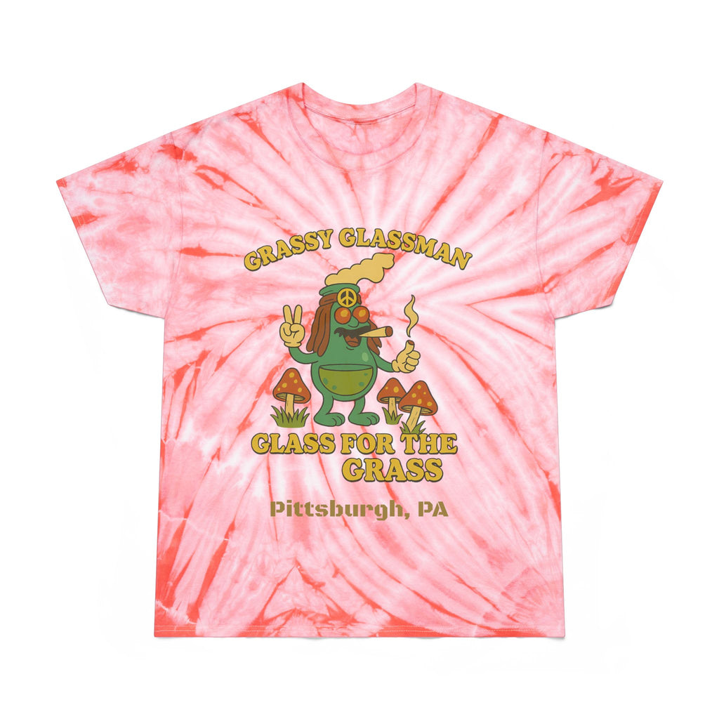 Hippie Tie-Dye Tee — "Glass for the Grass" Graphic T-Shirt