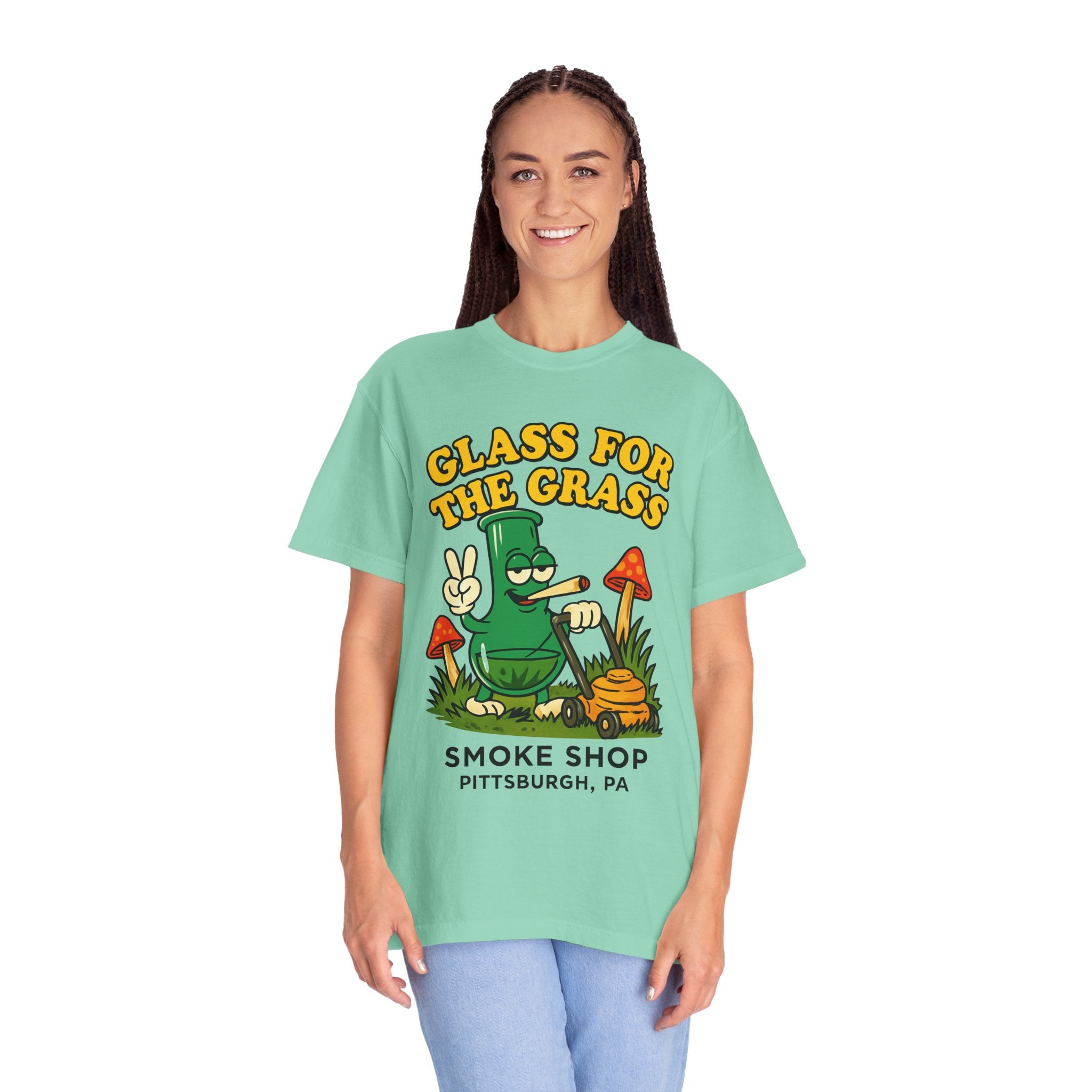 Grassy Mowing Lawn Unisex Garment-Dyed T-shirt