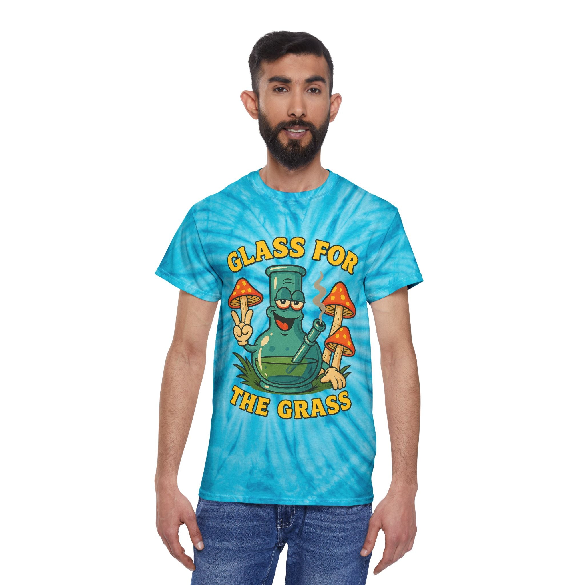 Tie-Dye Tee — "Glass for the Grass" Graphic T-Shirt