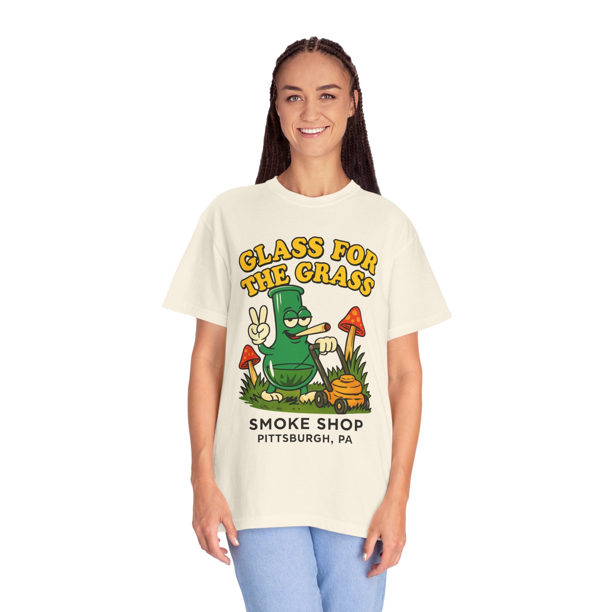 Grassy Mowing Lawn Unisex Garment-Dyed T-shirt