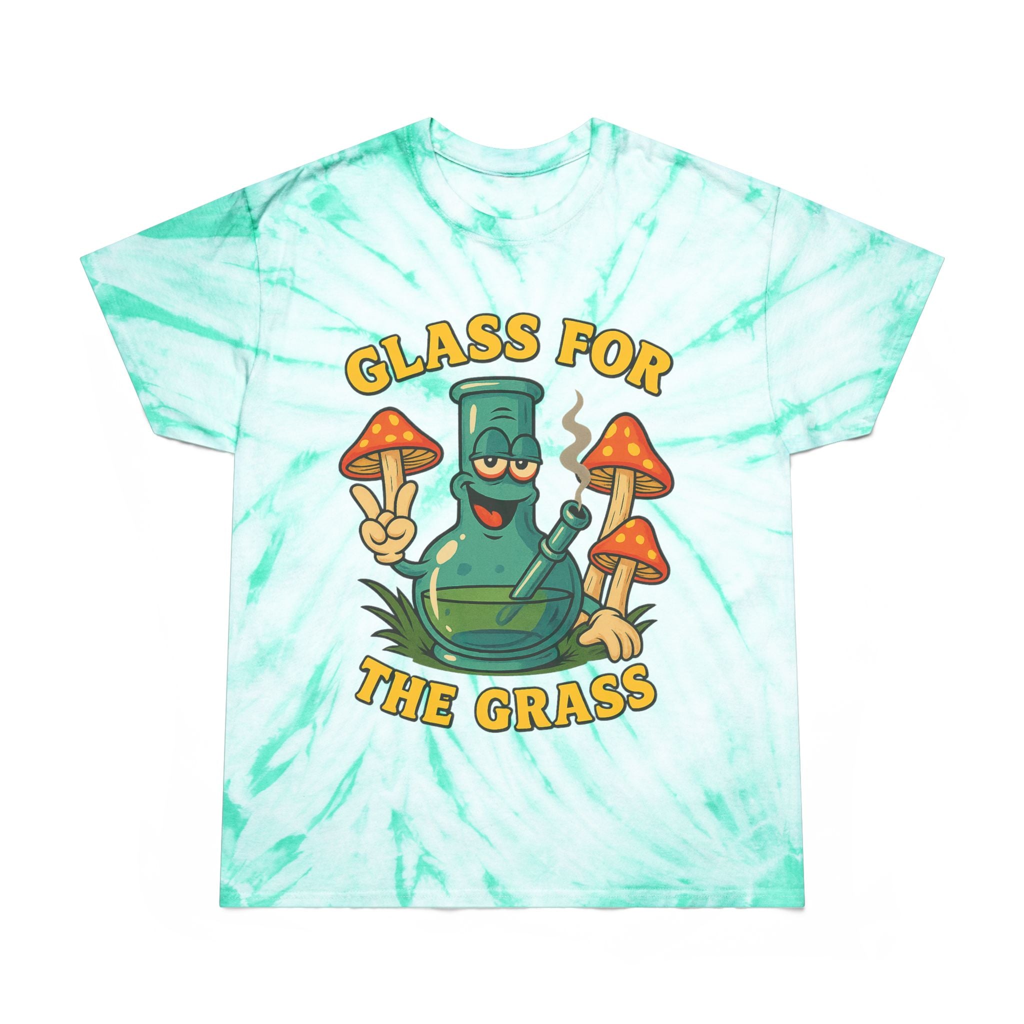 Tie-Dye Tee — "Glass for the Grass" Graphic T-Shirt