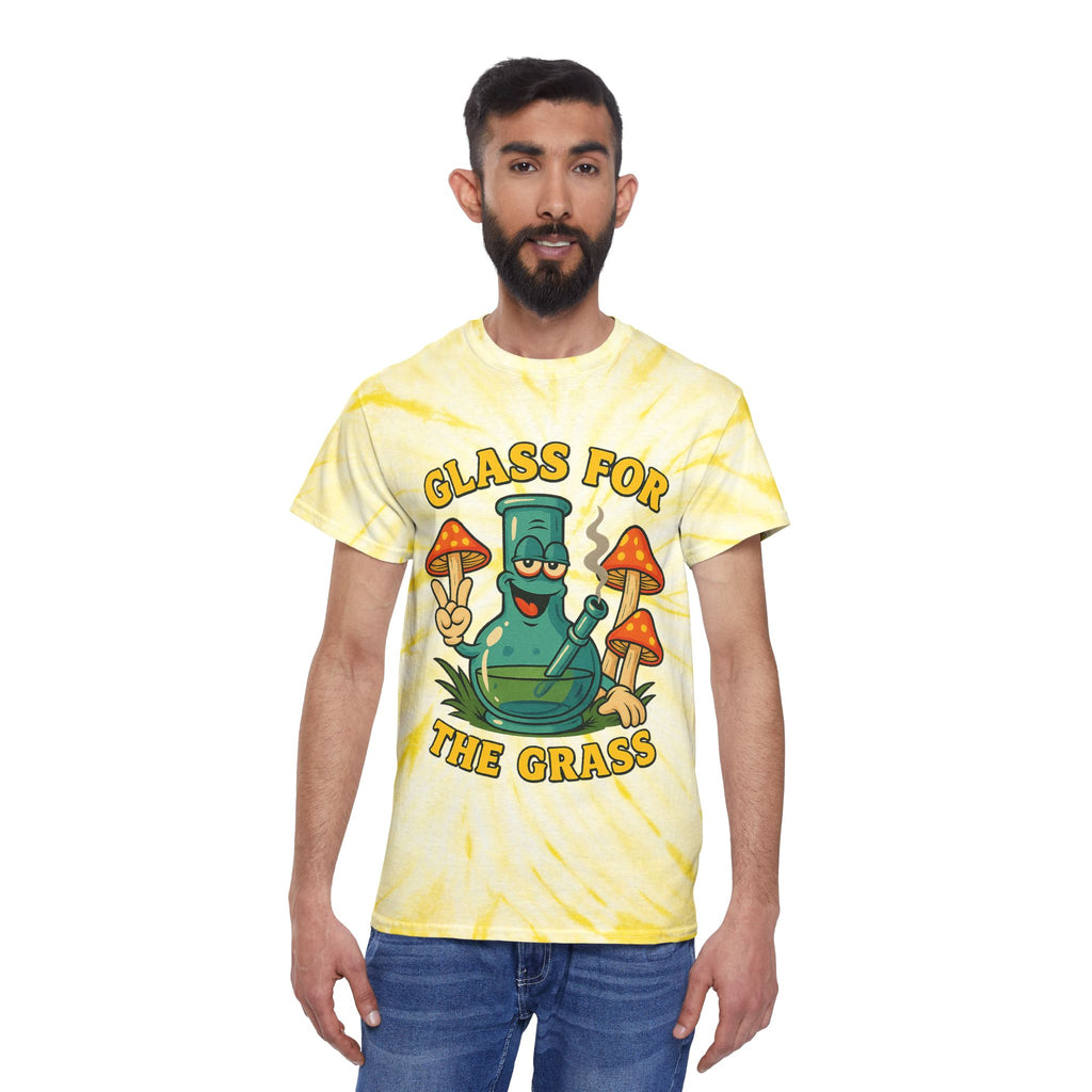 Tie-Dye Tee — "Glass for the Grass" Graphic T-Shirt