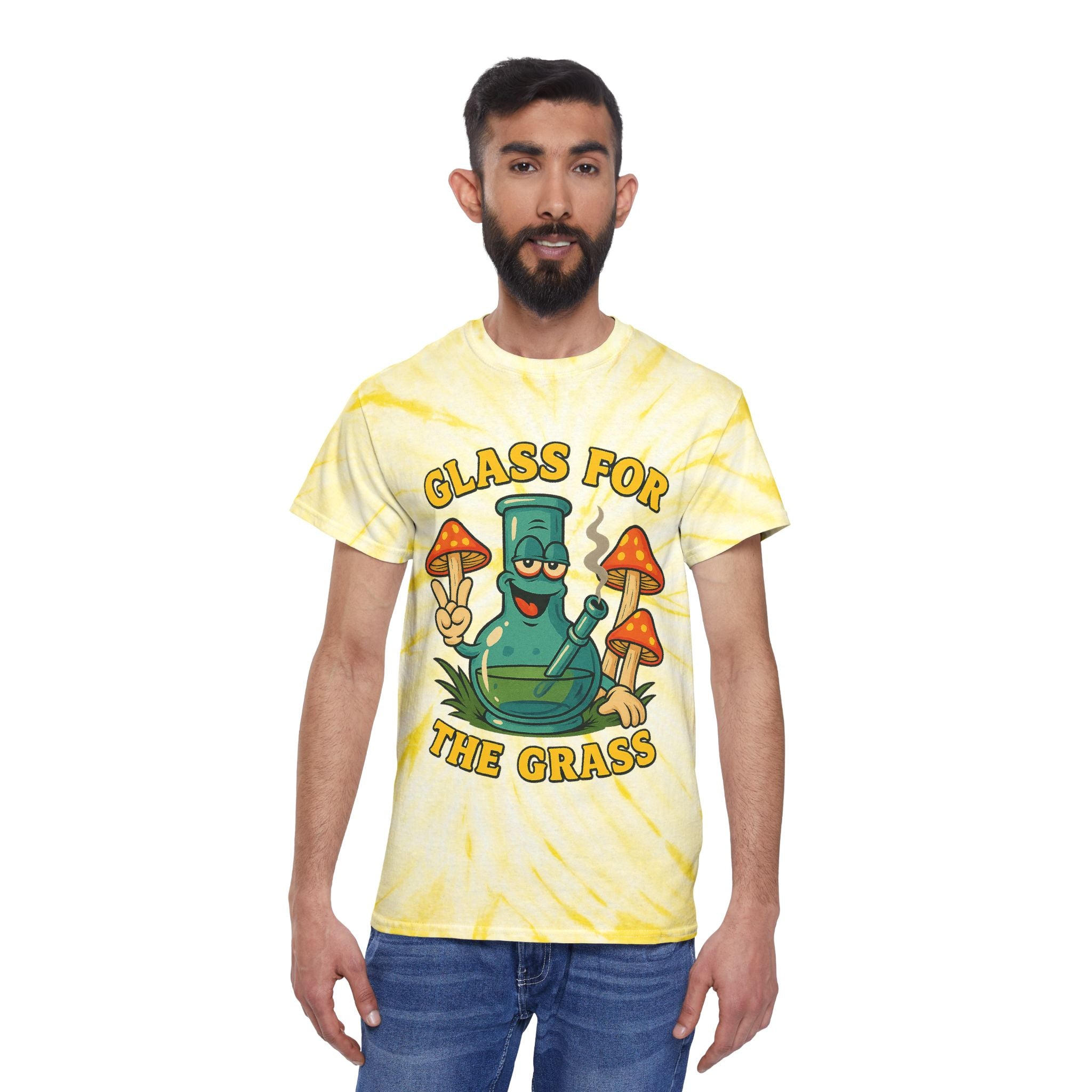 Tie-Dye Tee — "Glass for the Grass" Graphic T-Shirt