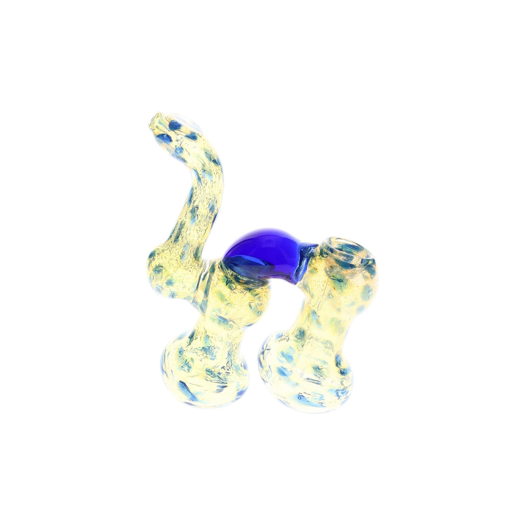 Color-Changing Dotted Double-Chamber Sherlock Bubbler “Blue Bridge” – 7″