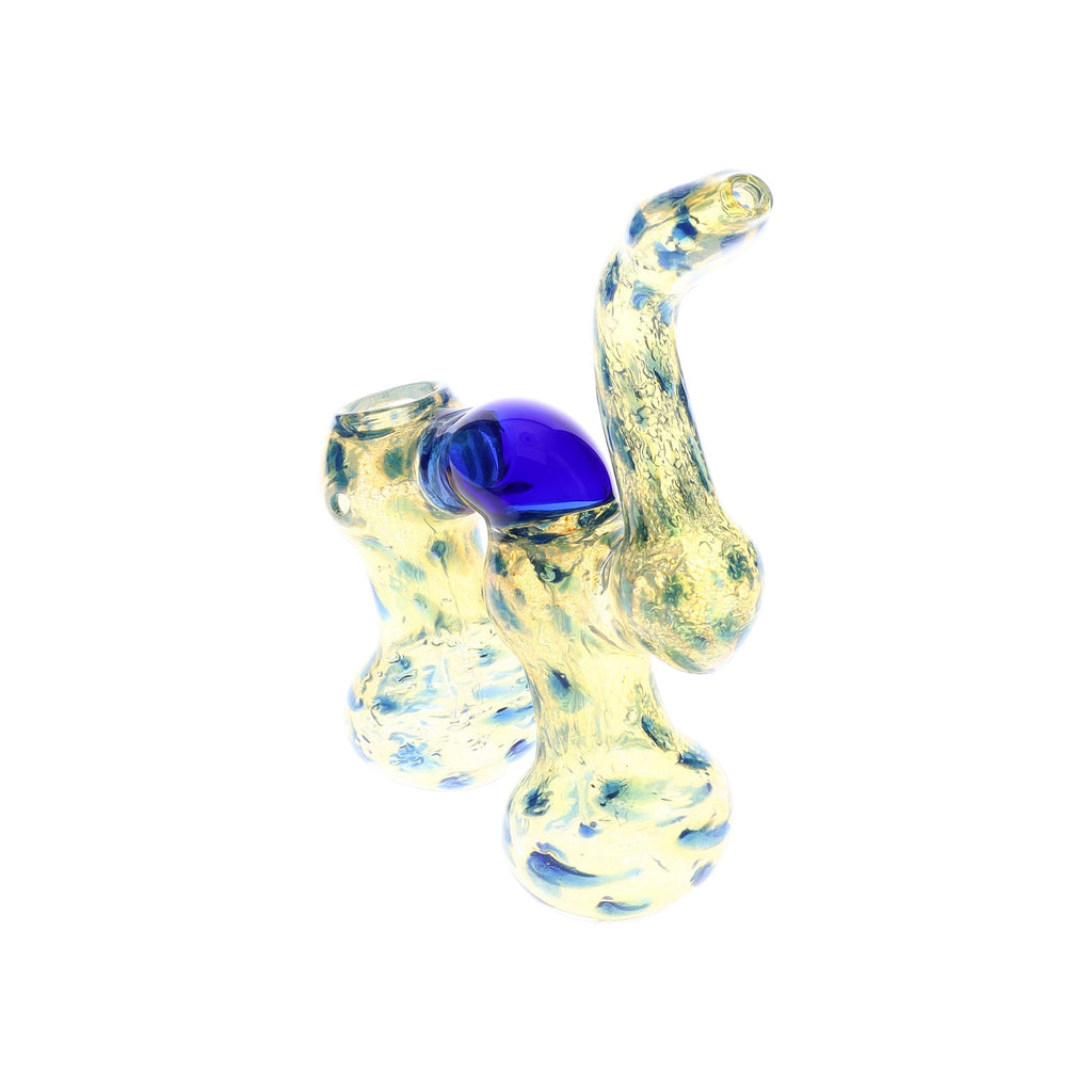 Color-Changing Dotted Double-Chamber Sherlock Bubbler “Blue Bridge” – 7″
