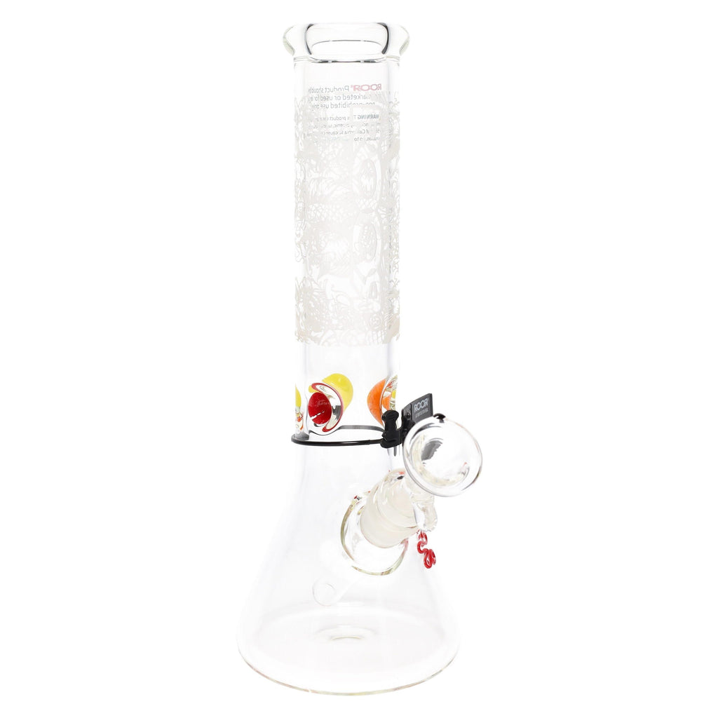 ROOR 12" Frosted Beaker Bong with Multicolor Ice Pinch – Glass-on-Glass