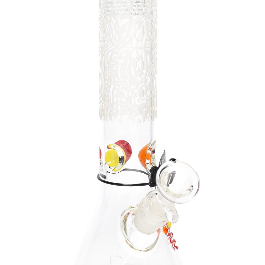 ROOR 12" Frosted Beaker Bong with Multicolor Ice Pinch – Glass-on-Glass