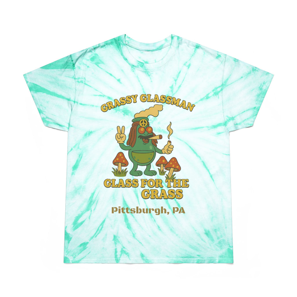 Hippie Tie-Dye Tee — "Glass for the Grass" Graphic T-Shirt