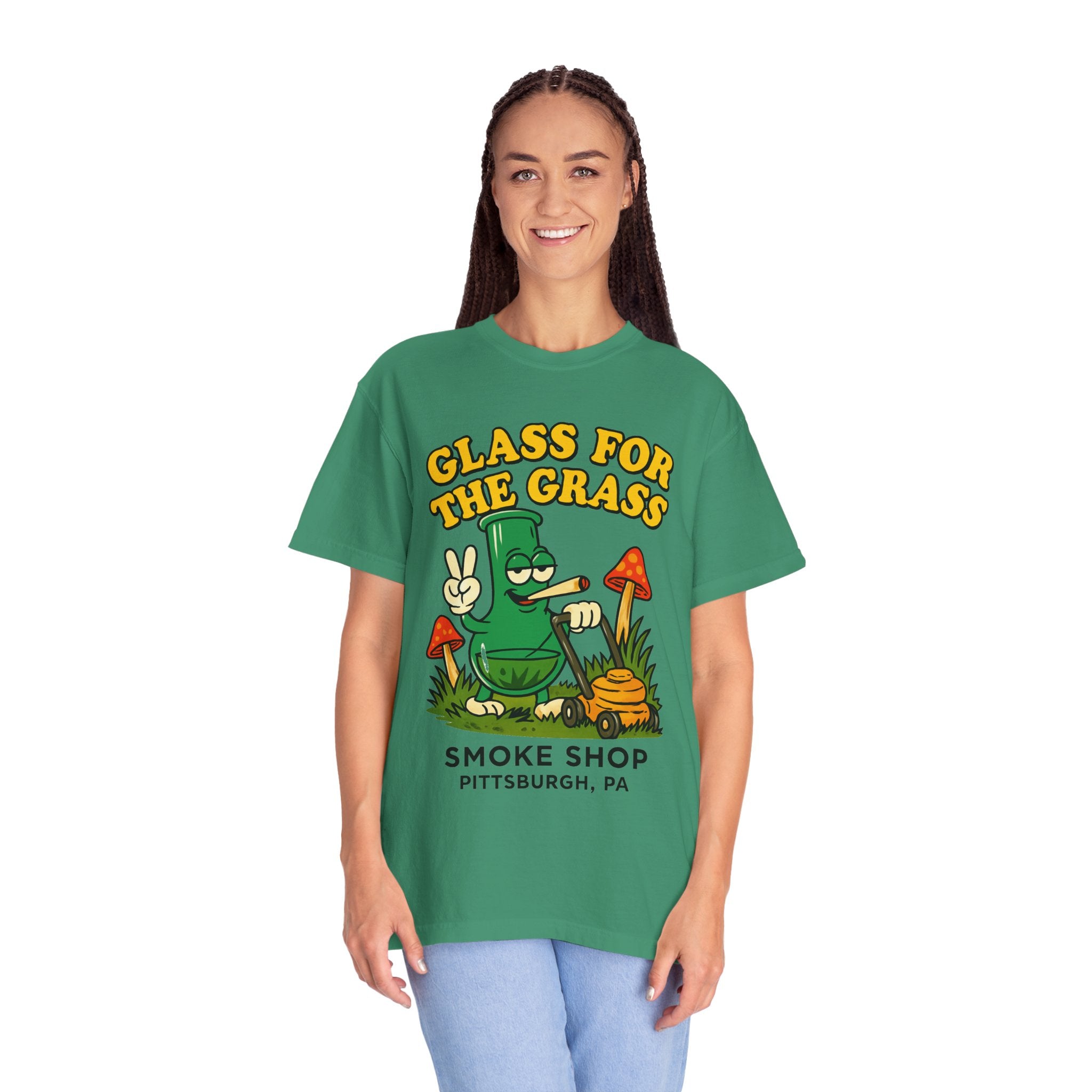 Grassy Mowing Lawn Unisex Garment-Dyed T-shirt