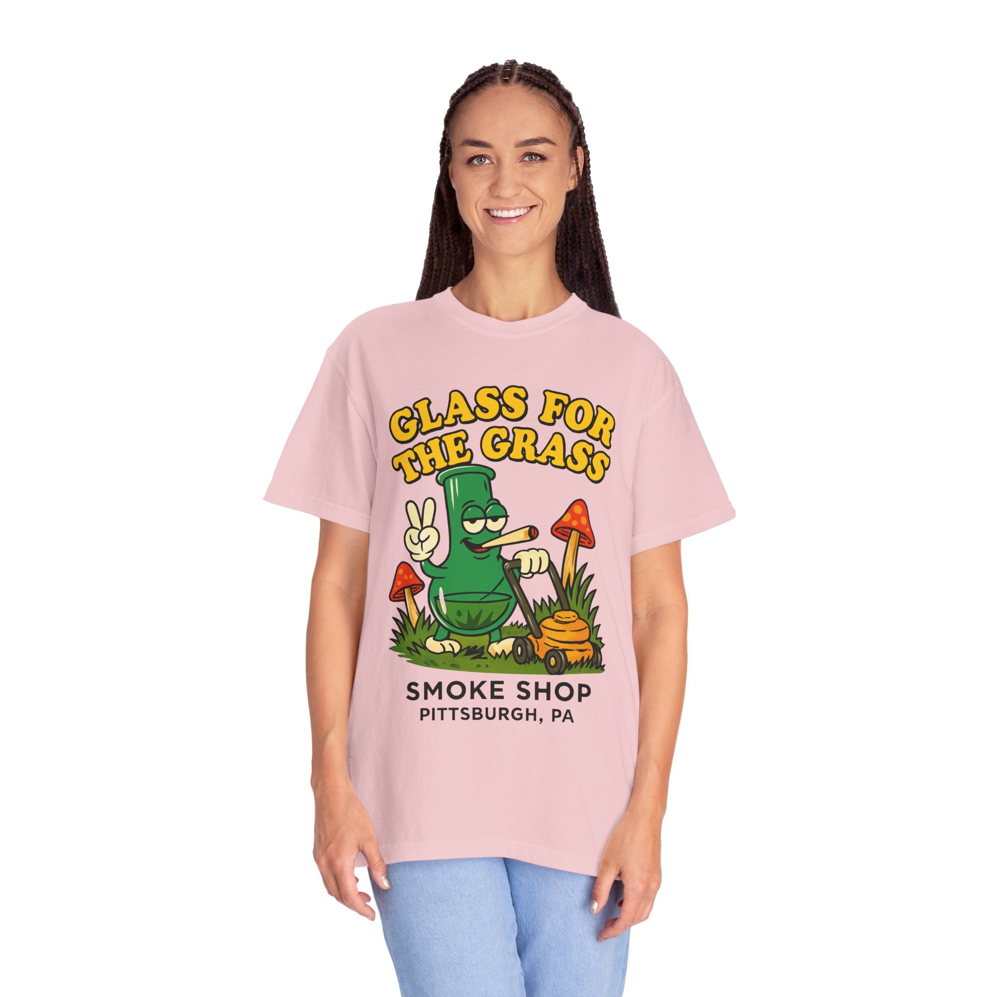 Grassy Mowing Lawn Unisex Garment-Dyed T-shirt