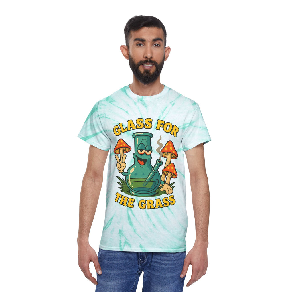 Tie-Dye Tee — "Glass for the Grass" Graphic T-Shirt
