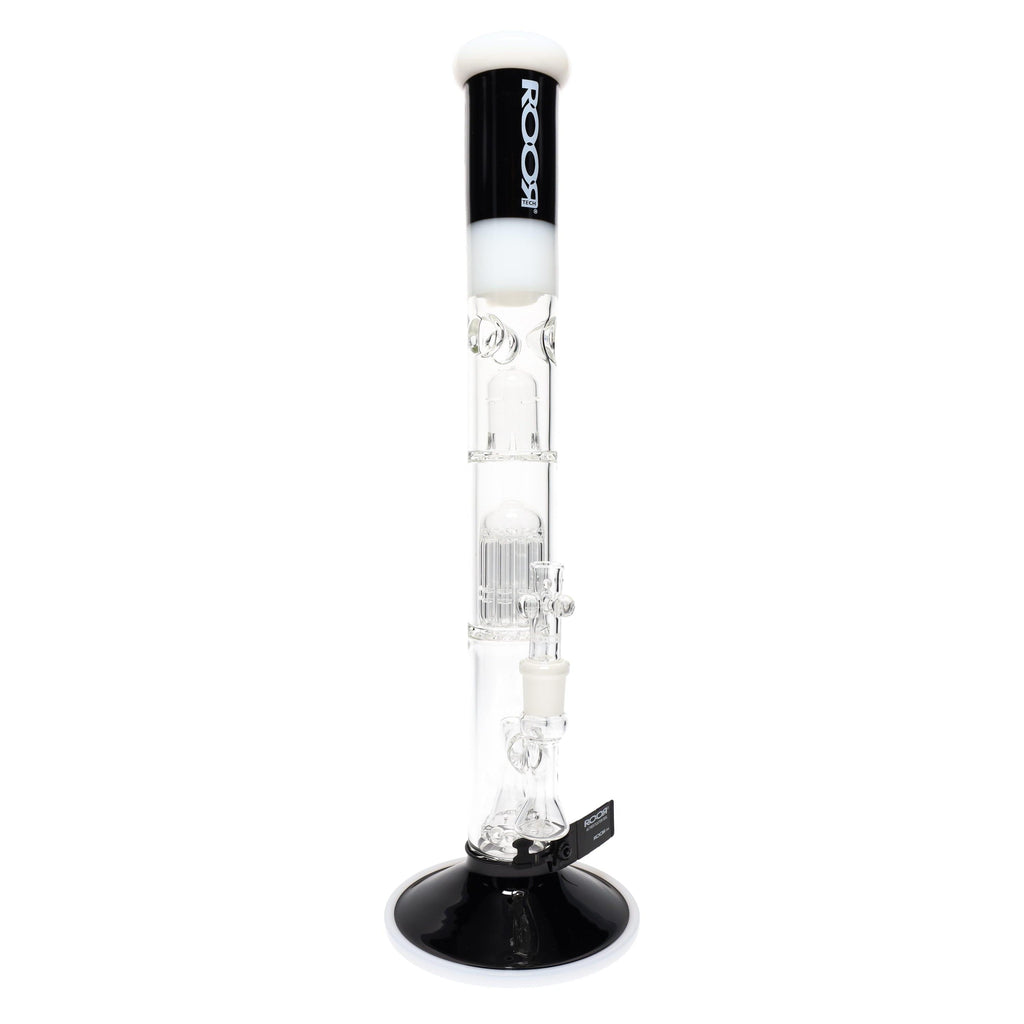 ROOR Tech Stemless Multicolor Straight Tube Bong – Multi Percs – 18″ – 5 mm