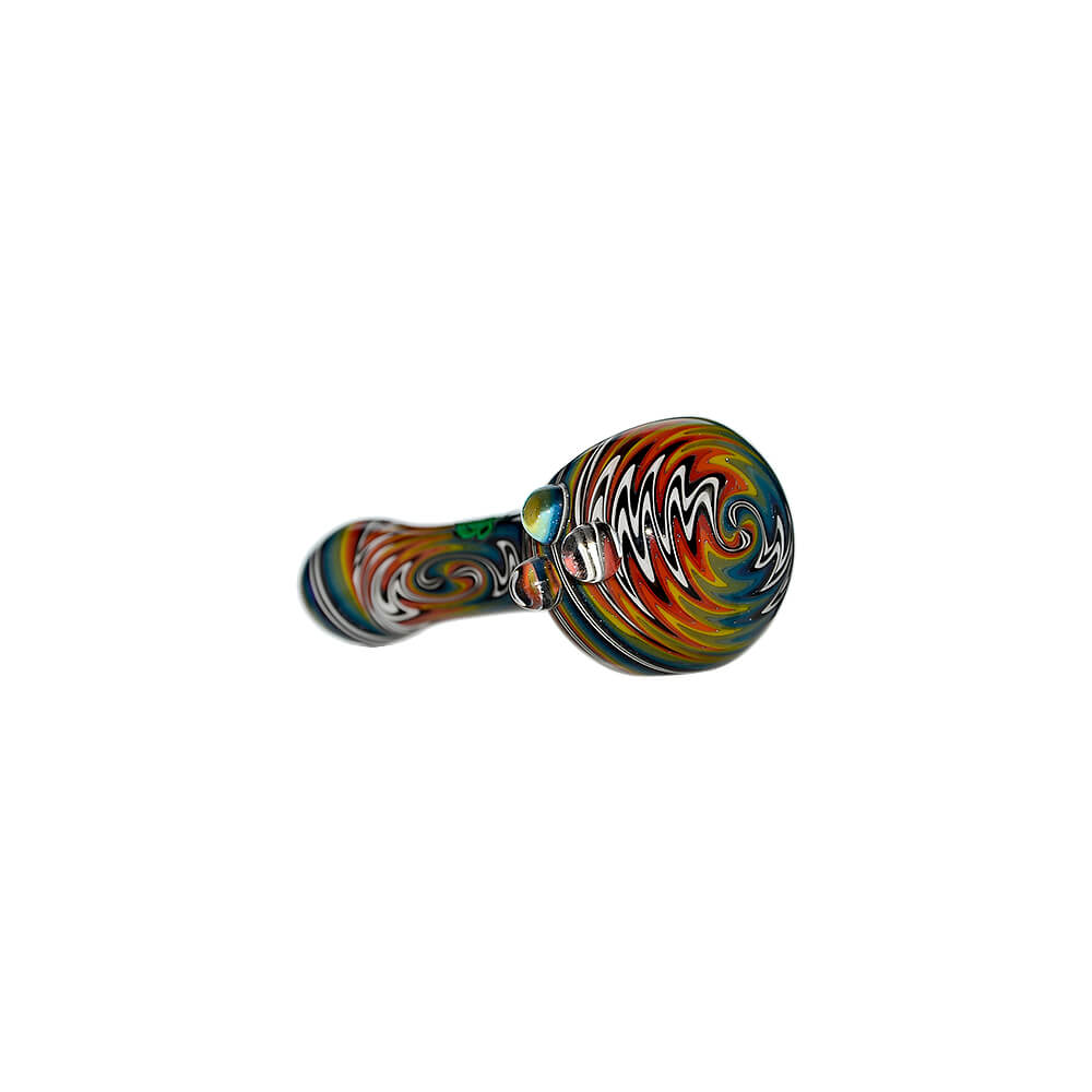 EXTENDED WIGWAG SPOON PIPE WITH BEAR EMBLEM