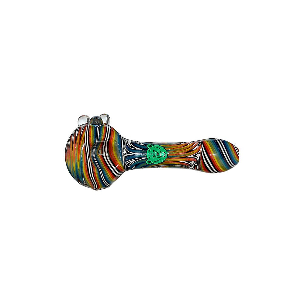EXTENDED WIGWAG SPOON PIPE WITH BEAR EMBLEM