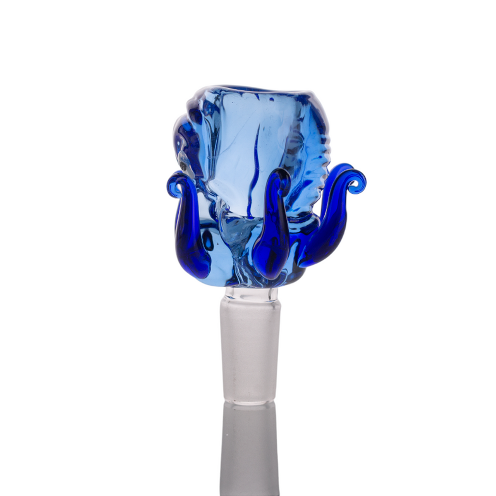Blue Octopus Glass Bong Bowl - 14mm