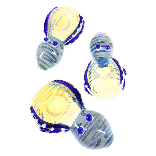 Silver Fumed Octopus Glass Spoon “Sea Squish” – 4″ – Assorted Colors