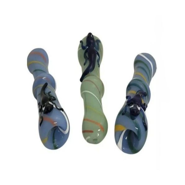 4″ Lizard-Accent Glass Chillum