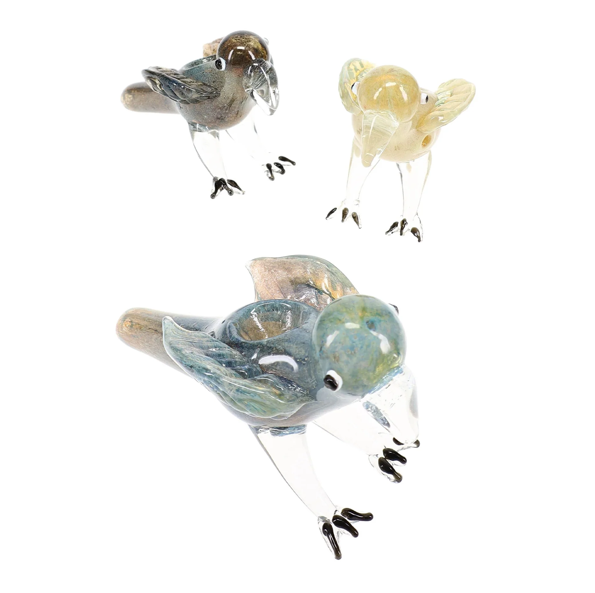 Silver Fumed Color-Changing Glass Bird Hand Pipe “Songbird” – Assorted