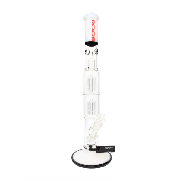 ROOR Tech 17" Multicolor Straight Tube – Double Tree Percs, Ice Pinch, Glass-on-Glass