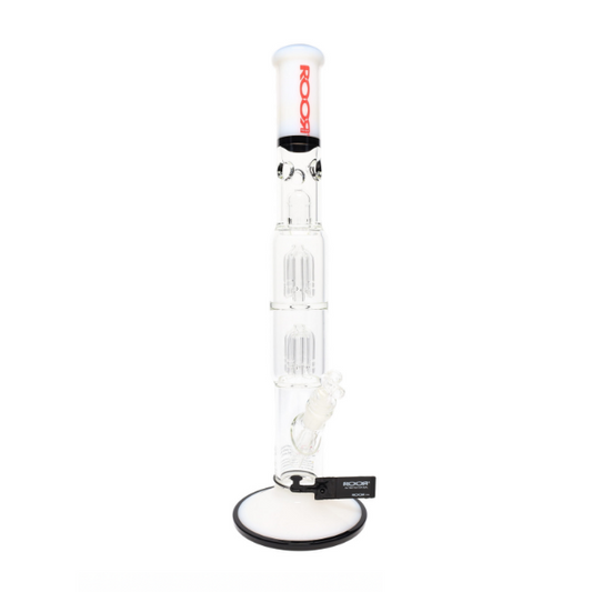 ROOR Tech 17" Multicolor Straight Tube – Double Tree Percs, Ice Pinch, Glass-on-Glass