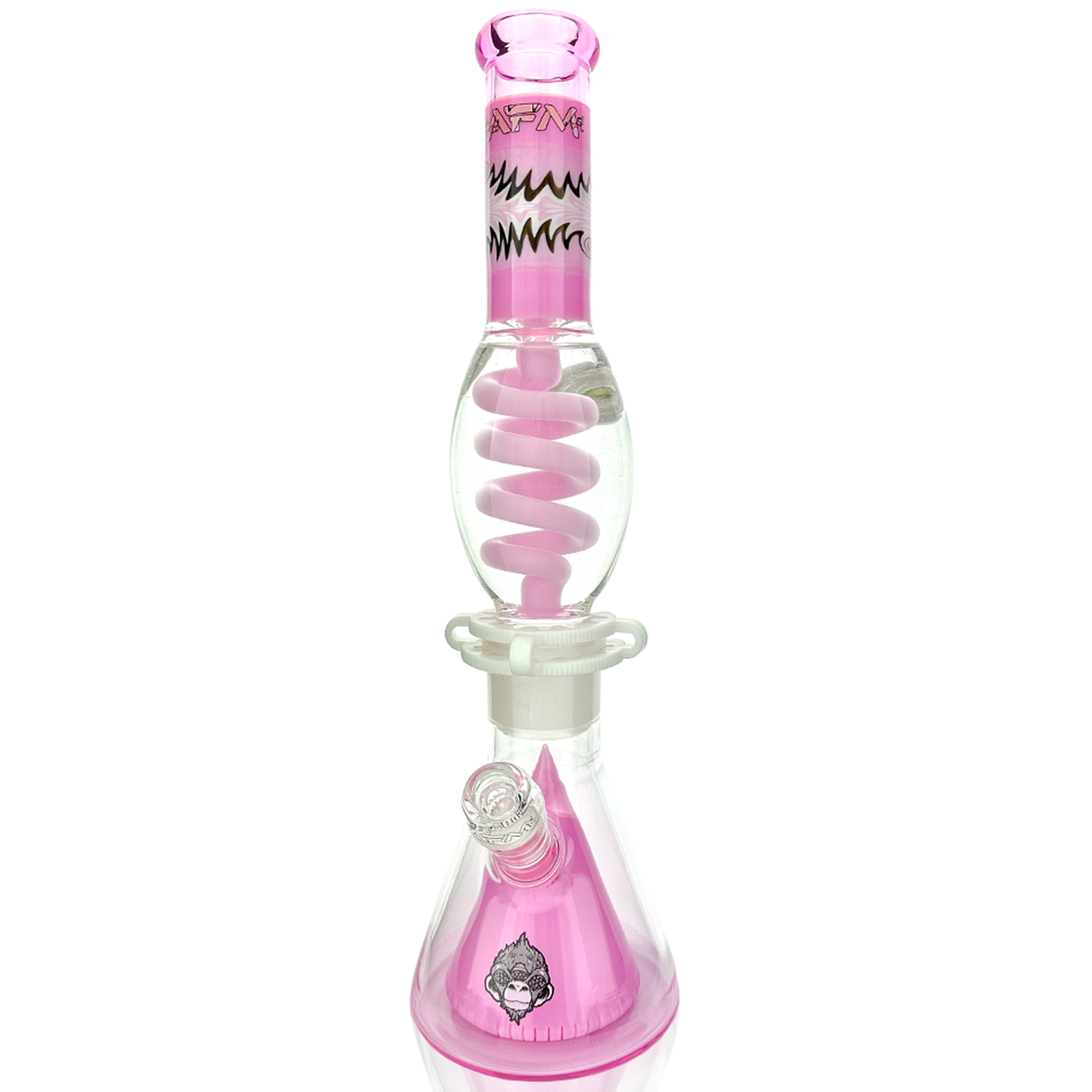 AFM Glass 16" Reversal UFO Pyramid Freezable Coil Glass Beaker Bong