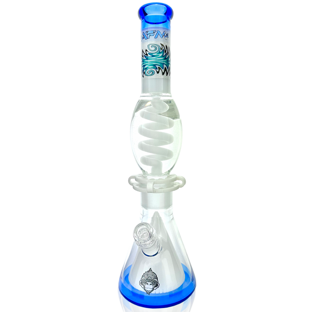 AFM Glass 16" Reversal UFO Pyramid Freezable Coil Glass Beaker Bong
