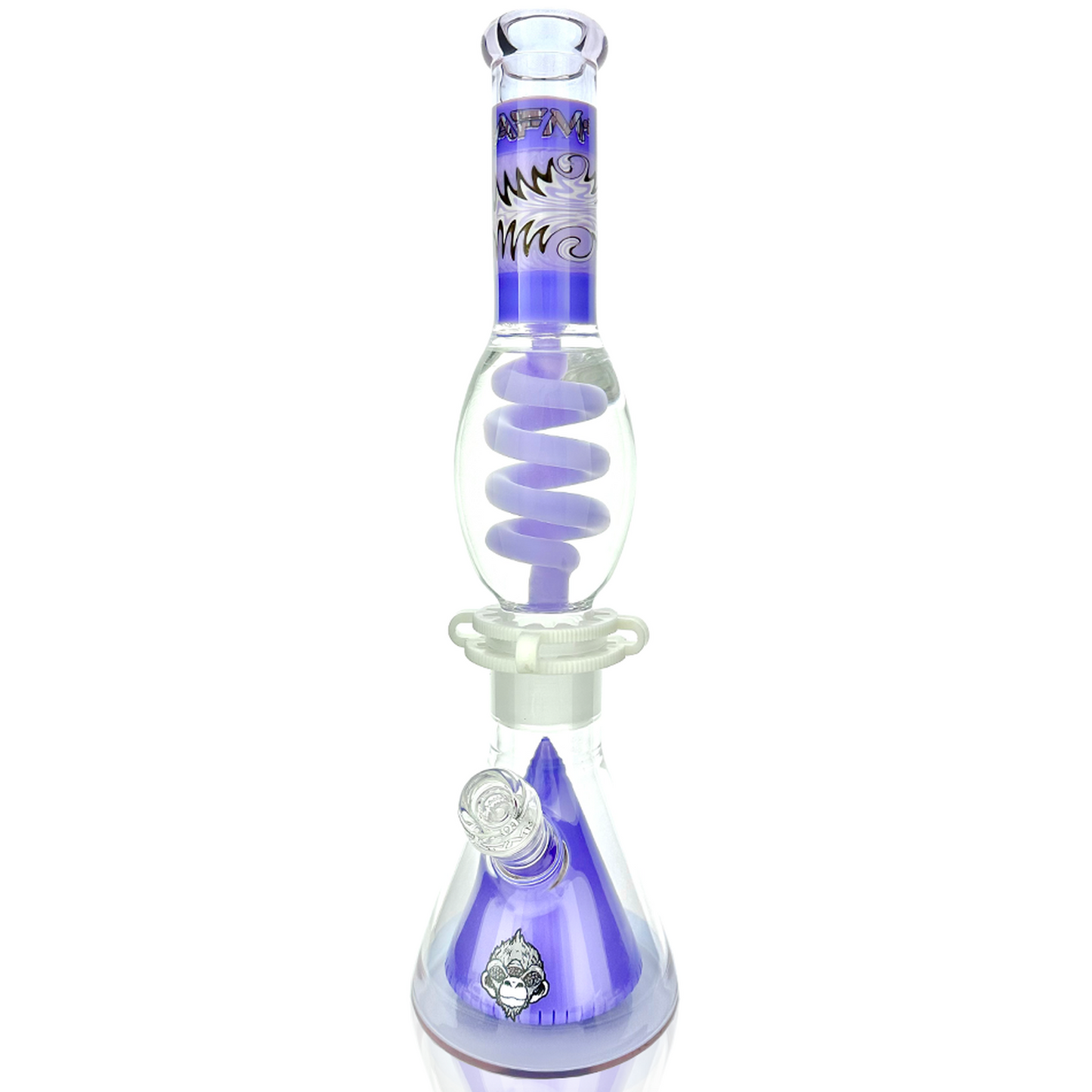 AFM Glass 16" Reversal UFO Pyramid Freezable Coil Glass Beaker Bong