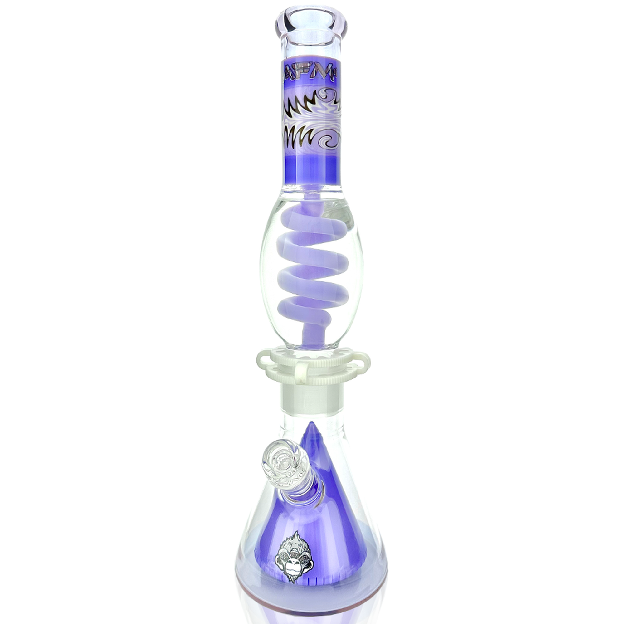 AFM Glass 16" Reversal UFO Pyramid Freezable Coil Glass Beaker Bong