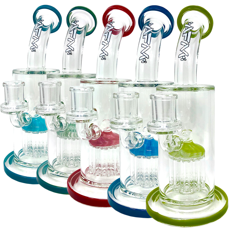 9" AFM Groovy Arm Perc Glass Dab Rig