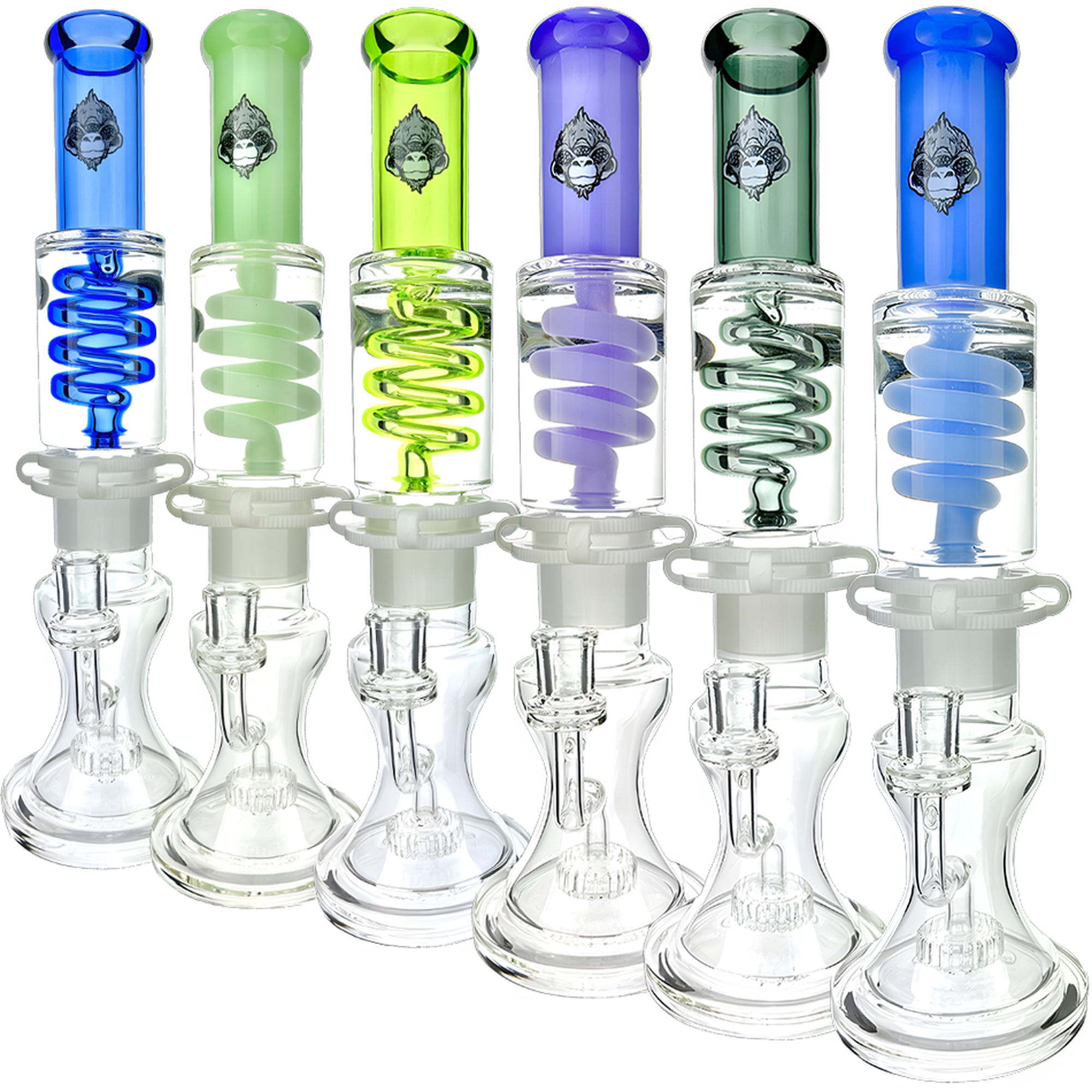 AFM Glass 14" Shower Head Glass Freezable Coil Bong