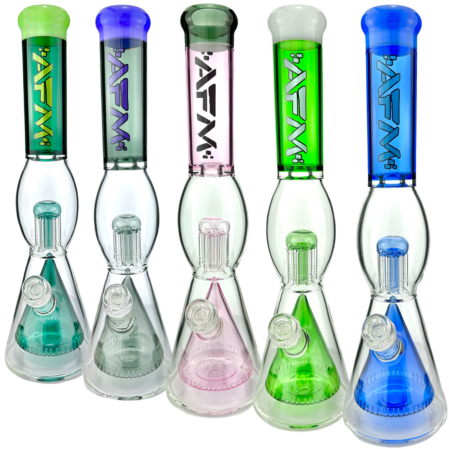 16" AFM Glass UFO Pyramid Perc Glass Beaker Bong