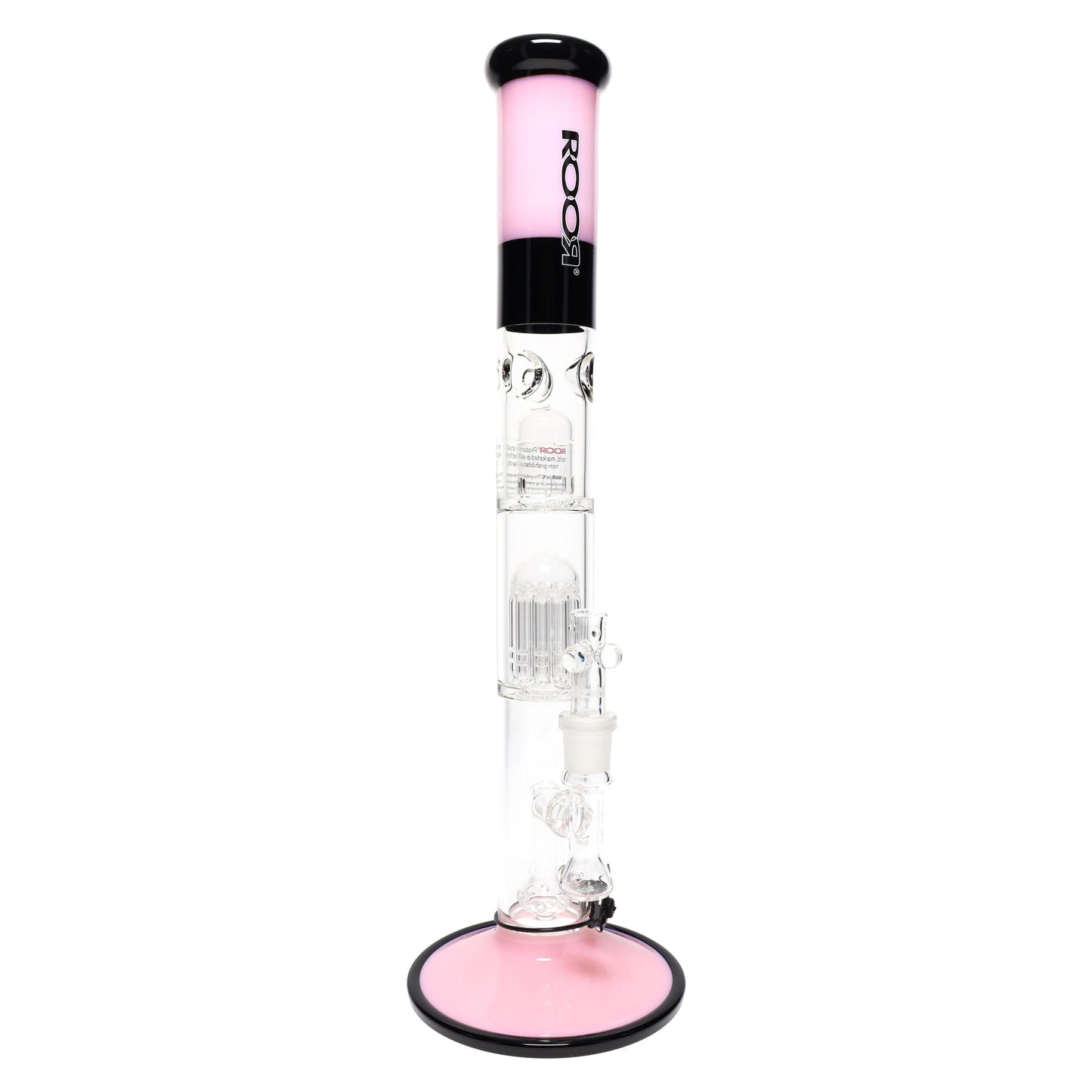 ROOR Tech Stemless Multicolor Straight Tube Bong – Multi Percs – 18″ – 5 mm