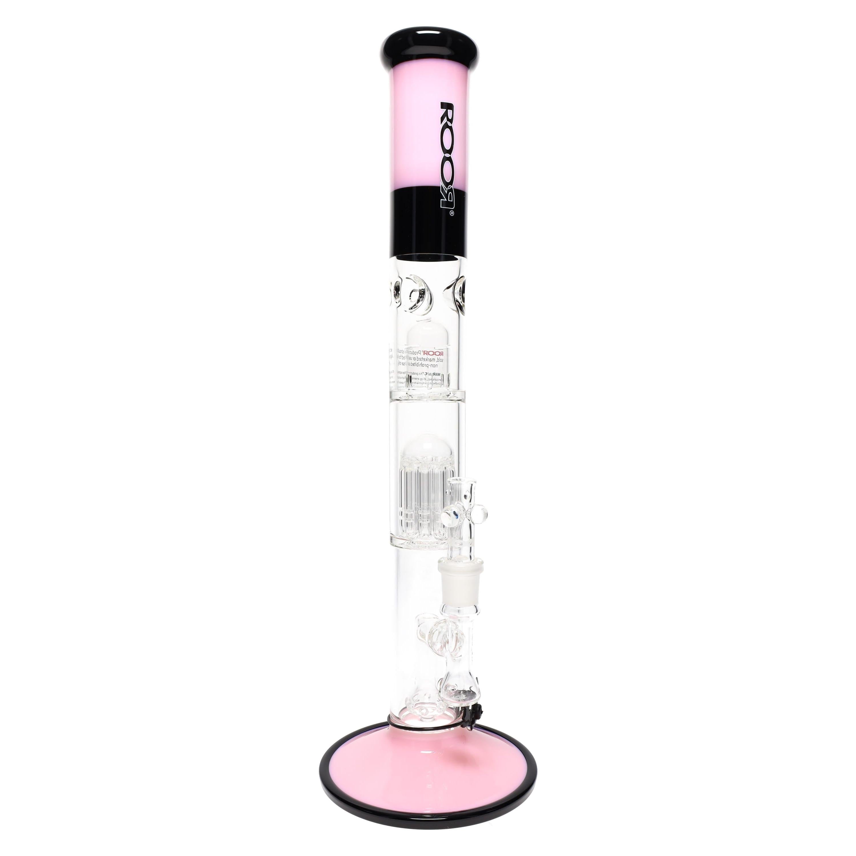 ROOR Tech Stemless Multicolor Straight Tube Bong – Multi Percs – 18″ – 5 mm