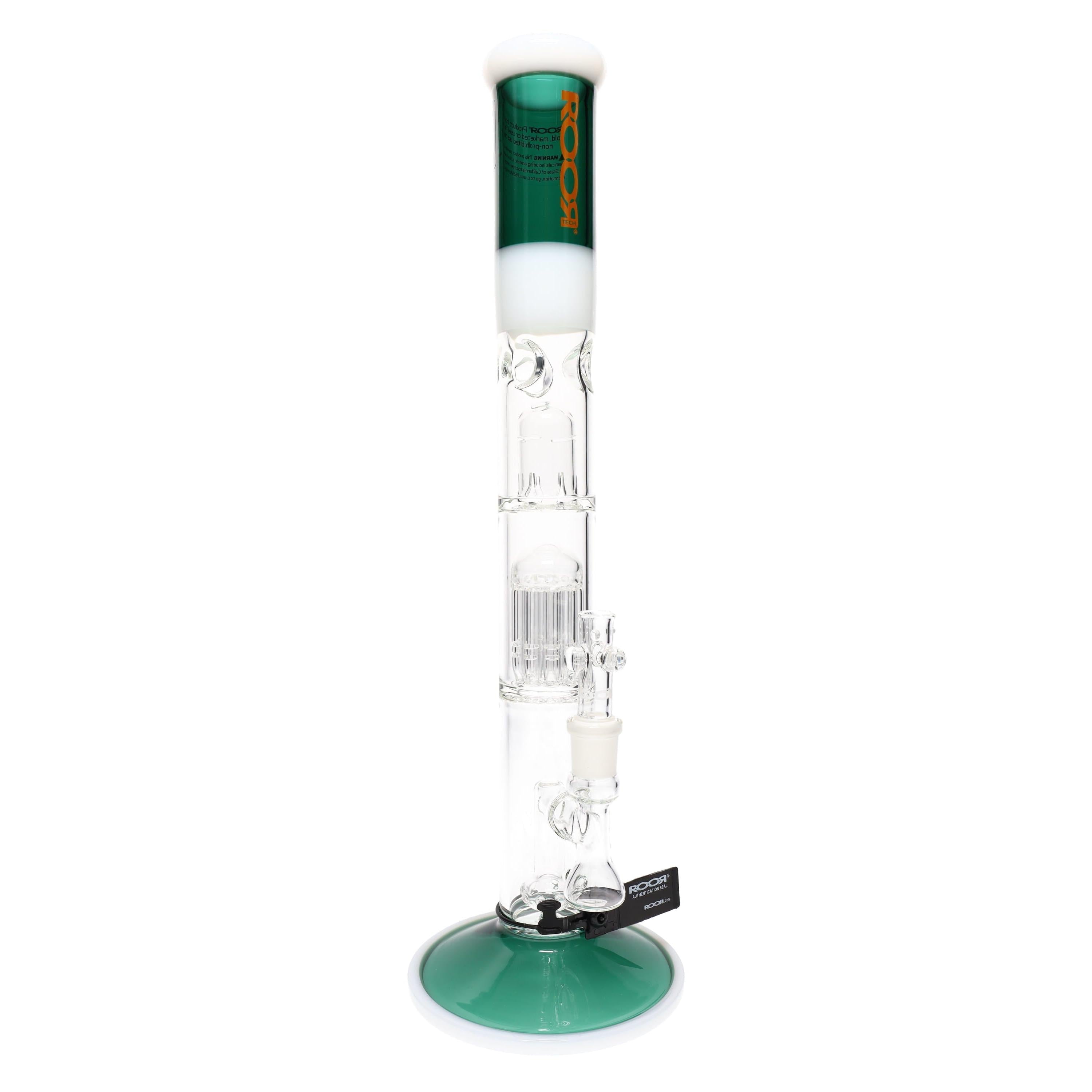 ROOR Tech Stemless Multicolor Straight Tube Bong – Multi Percs – 18″ – 5 mm