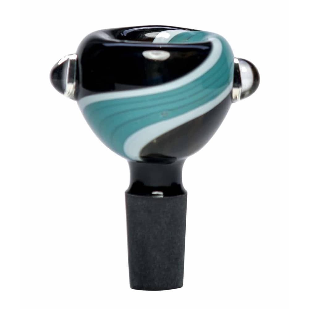 Thick Black Swirl Bowl 18mm