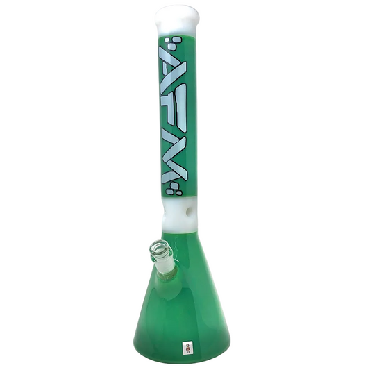 18" AFM Pulsar Forest Green Color Glass Beaker Bong